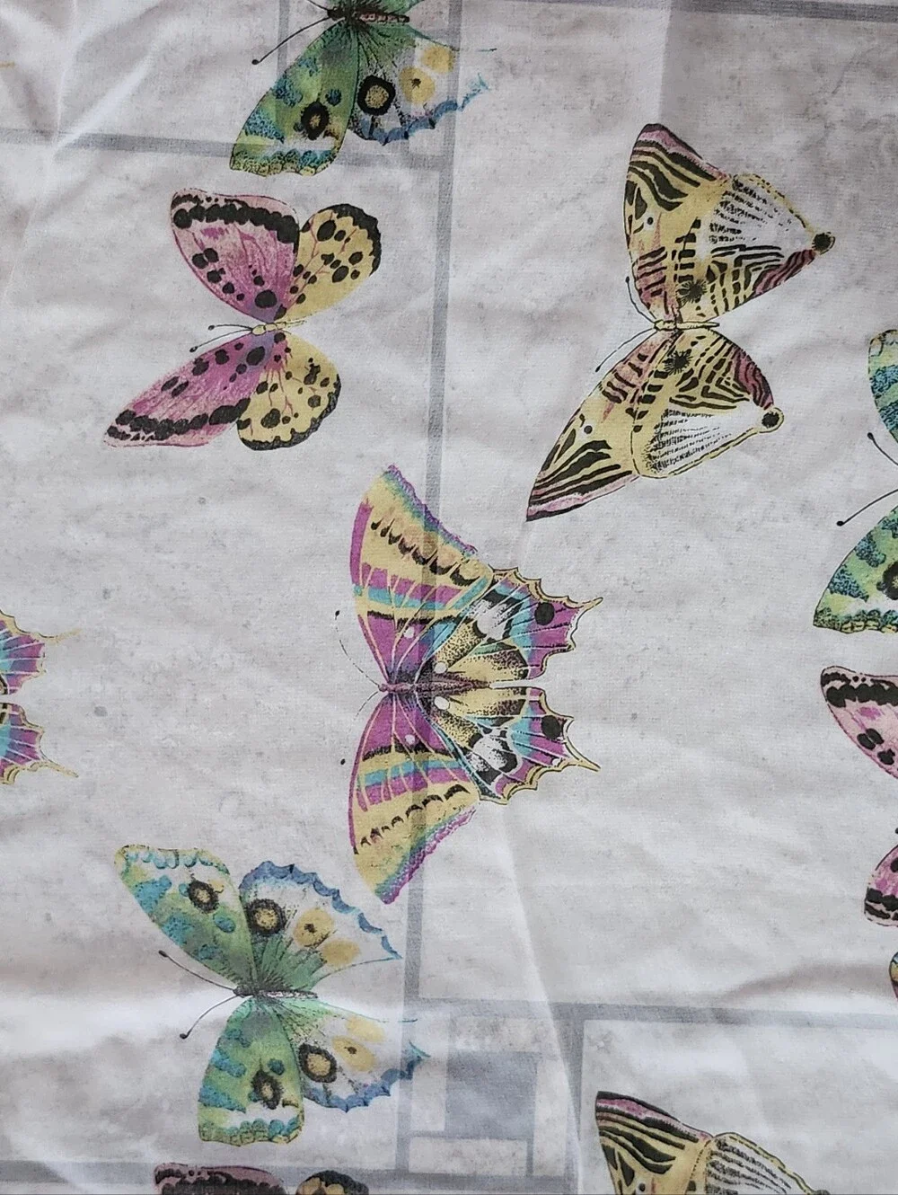 Light Purple Butterfly Print Silk Scarf 14x59